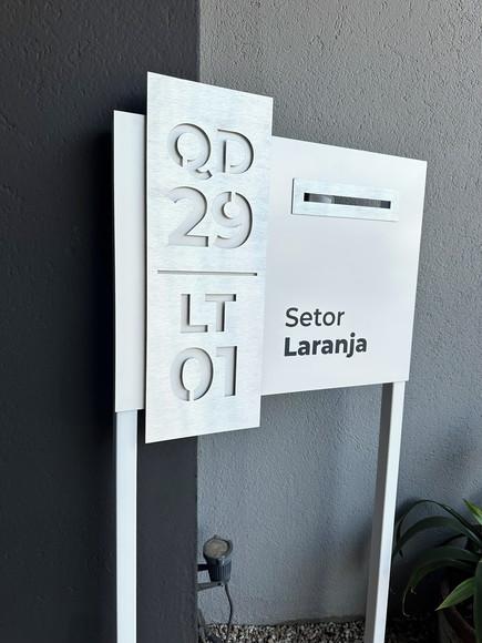 Algarismo Acm + Inox +caixa Correio e Pé para Jardim