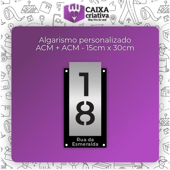 Algarismo Residencial Acm com Acm - 3 Dígitos 30x15