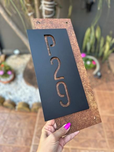 Algarismo Residencial Acm com Acm Corten Personalizado 40x18