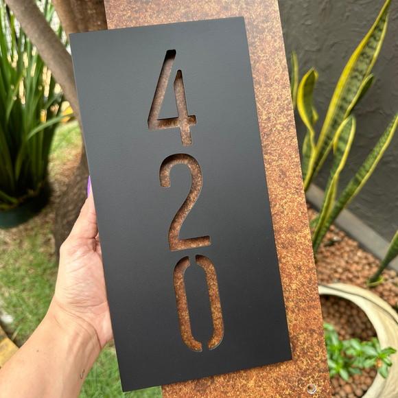 Algarismo Residencial Acm com Acm Corten Personalizado 40x18