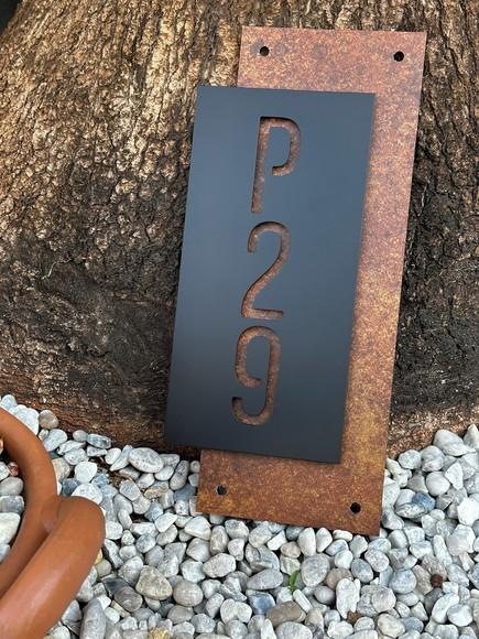 Algarismo Residencial Acm com Acm Corten Personalizado 40x18