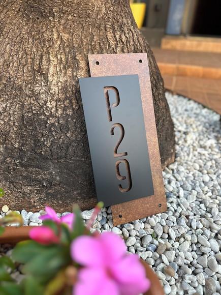 Algarismo Residencial Acm com Acm Corten Personalizado 40x18