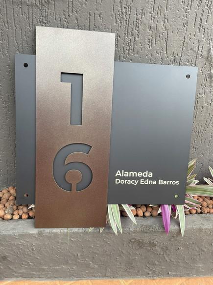 Algarismo Residencial Acm com Acm Corten Personalizado 60x55