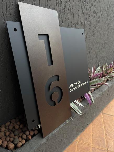 Algarismo Residencial Acm com Acm Corten Personalizado 60x55