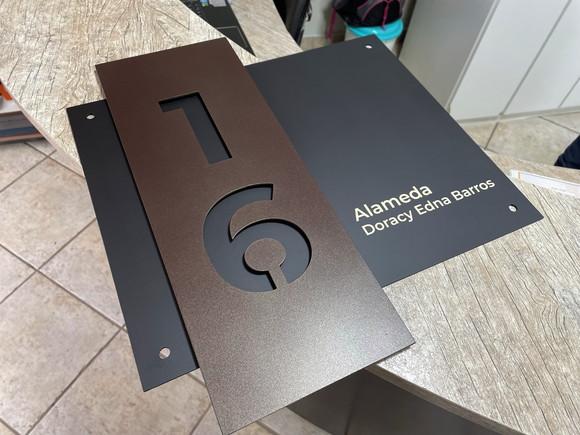 Algarismo Residencial Acm com Acm Corten Personalizado 60x55