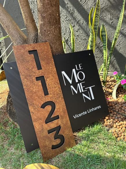 Algarismo Residencial Acm com Acm Corten Personalizado 65x70