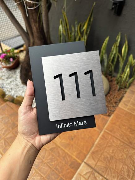 Algarismo Residencial Acm com Inox - 12x18