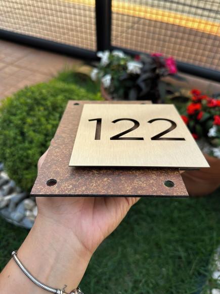 Algarismo Residencial Acm com Inox - 12x18