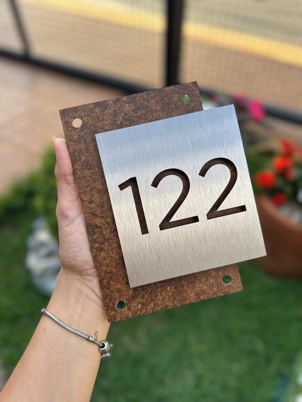 Algarismo Residencial Acm com Inox - 12x18