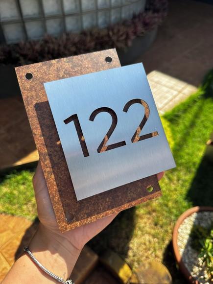 Algarismo Residencial Acm com Inox - 12x18