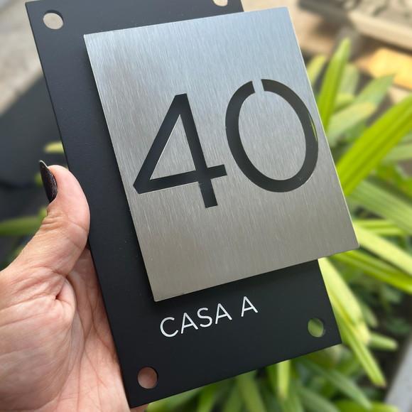 Algarismo Residencial Acm com Inox - 2 Dígitos 12x18