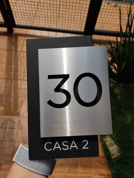 Algarismo Residencial Acm com Inox - 2 Dígitos 12x20