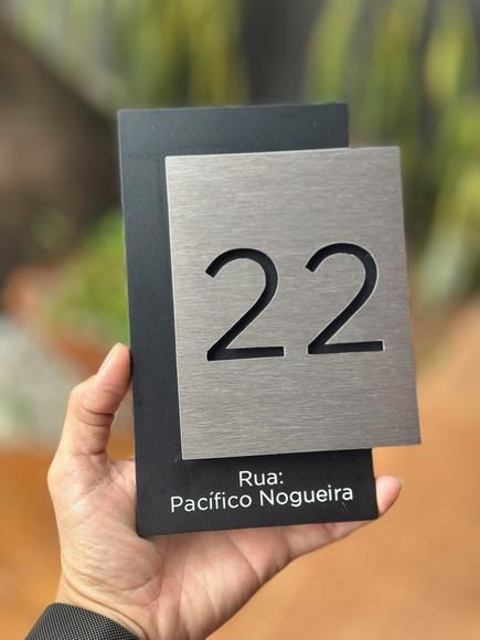 Algarismo Residencial Acm com Inox - 2 Dígitos 12x20