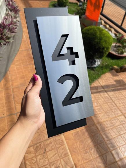 Algarismo Residencial Acm com Inox - 2 Dígitos 14x33