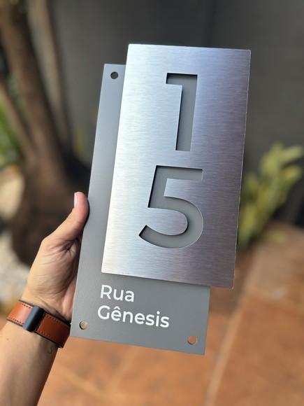 Algarismo Residencial Acm com Inox - 2 Dígitos 30x15