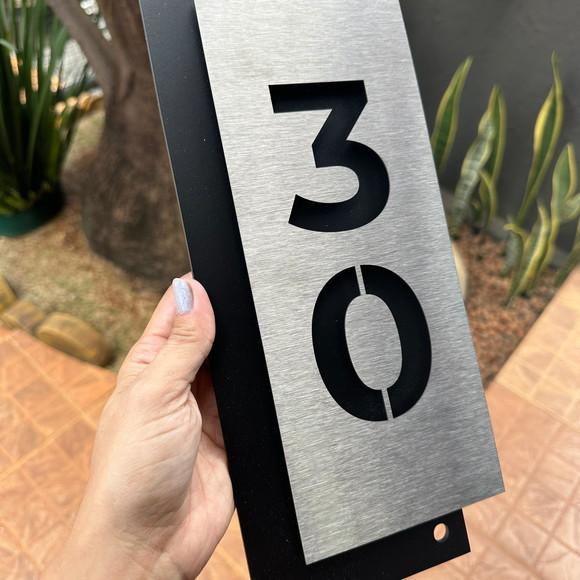 Algarismo Residencial Acm com Inox - 2 Dígitos 30x15