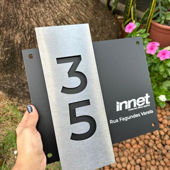 Algarismo Residencial Acm com Inox - 2 Dígitos 33x30 Logo