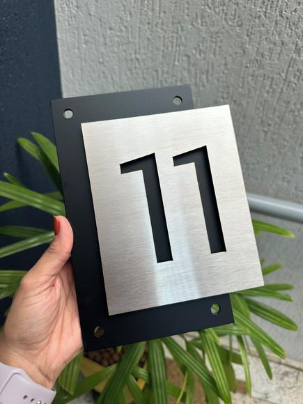 Algarismo Residencial Acm com Inox - 22x16