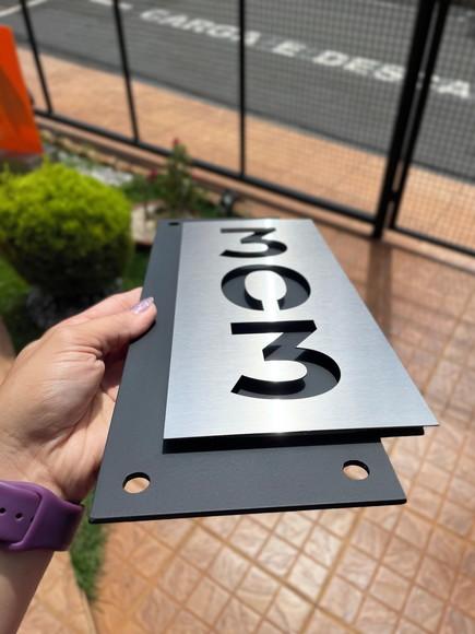 Algarismo Residencial Acm com Inox - 3 Dígitos 14x33