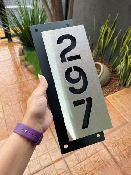 Algarismo Residencial Acm com Inox - 3 Dígitos 14x33