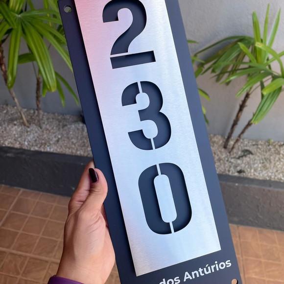 Algarismo Residencial Acm com Inox - 3 Dígitos 15x43