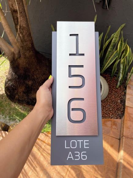 Algarismo Residencial Acm com Inox - 3 Dígitos 15x43