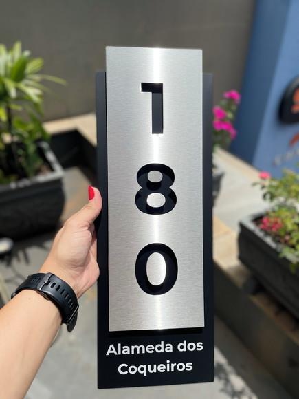 Algarismo Residencial Acm com Inox - 3 Dígitos 15x43