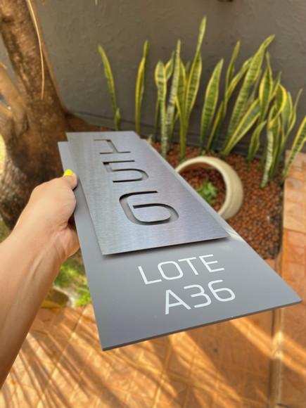 Algarismo Residencial Acm com Inox - 3 Dígitos 15x43