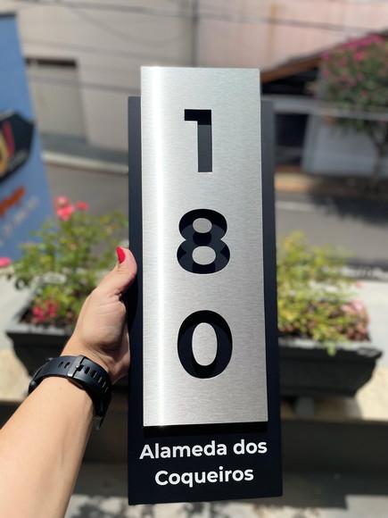Algarismo Residencial Acm com Inox - 3 Dígitos 15x43