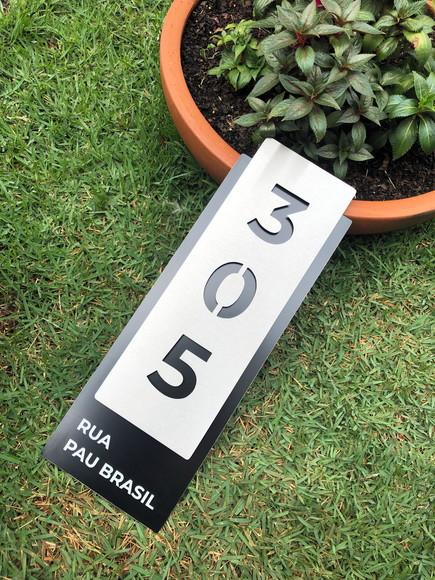 Algarismo Residencial Acm com Inox - 3 Dígitos 15x43