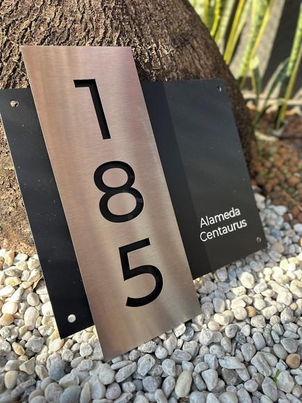 Algarismo Residencial Acm com Inox - 3 Dígitos 33x30