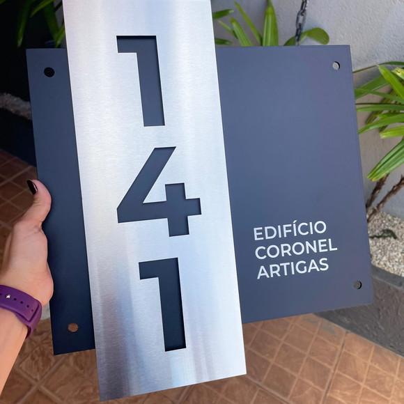 Algarismo Residencial Acm com Inox - 3 Dígitos 33x30