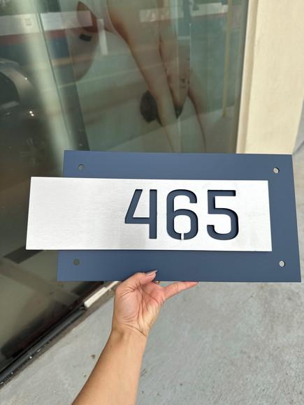 Algarismo Residencial Acm com Inox - 3 Dígitos 50x25