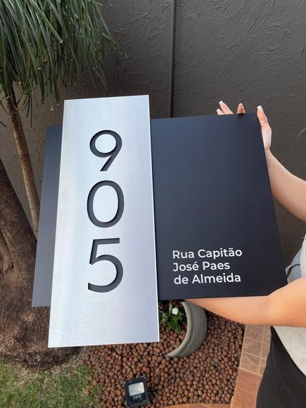 Algarismo Residencial Acm com Inox - 3 Dígitos 60x55