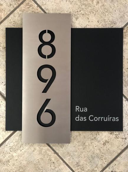 Algarismo Residencial Acm com Inox - 3 Dígitos 60x55