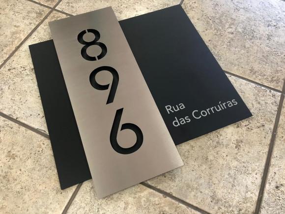 Algarismo Residencial Acm com Inox - 3 Dígitos 60x55