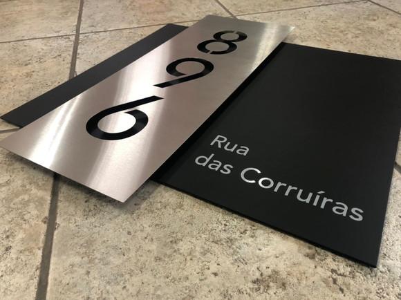 Algarismo Residencial Acm com Inox - 3 Dígitos 60x55