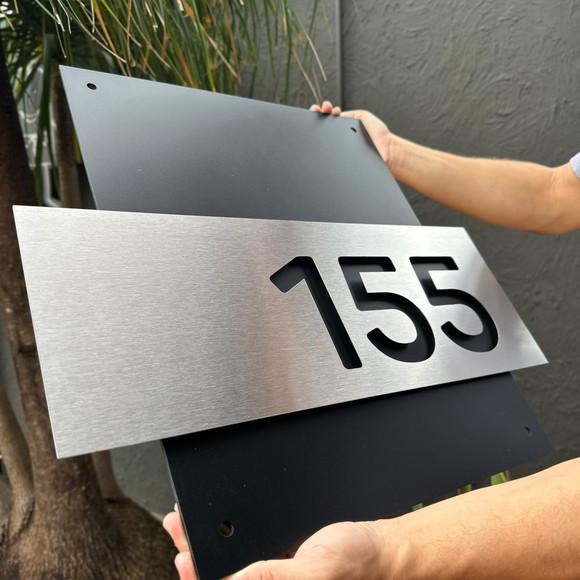 Algarismo Residencial Acm com Inox - Personalizado 55x40