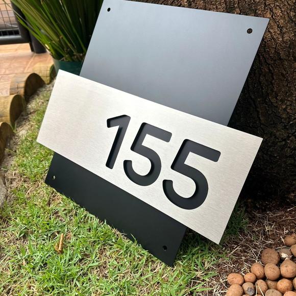 Algarismo Residencial Acm com Inox - Personalizado 55x40