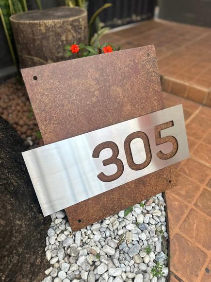 Algarismo Residencial Acm com Inox - Personalizado 55x40