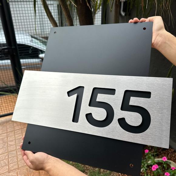 Algarismo Residencial Acm com Inox - Personalizado 55x40