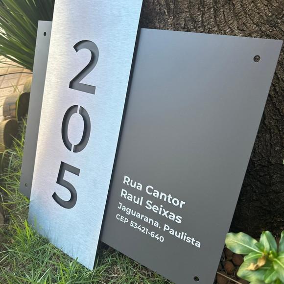 Algarismo Residencial Acm com Inox - Personalizado 55x60