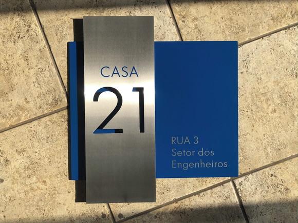 Algarismo Residencial Acm com Inox - Personalizado 60x55