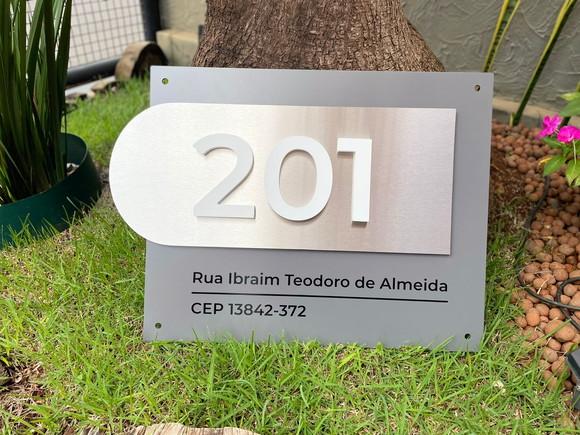 Algarismo Residencial Acm com Inox e Pvc - 3 Dígitos 60x55