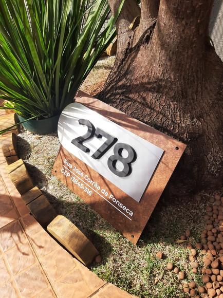 Algarismo Residencial Acm com Inox e Pvc 60x55
