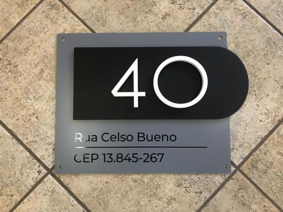 Algarismo Residencial Acm com Pvc - 2 Dígitos 60x45