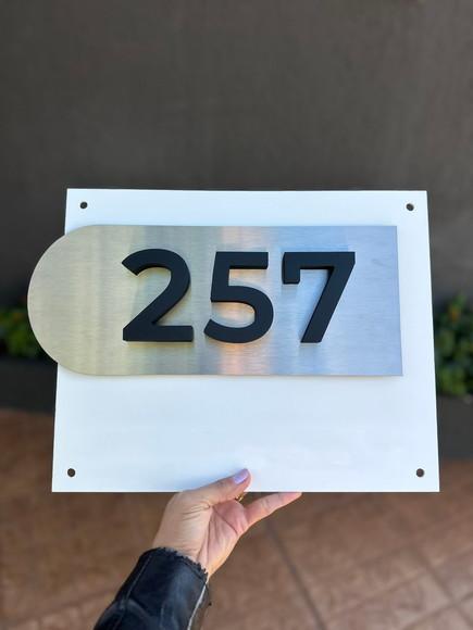 Algarismo Residencial Acm com Pvc - 3 Dígitos 60x45