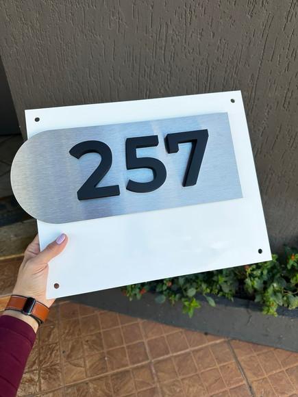 Algarismo Residencial Acm com Pvc - 3 Dígitos 60x45