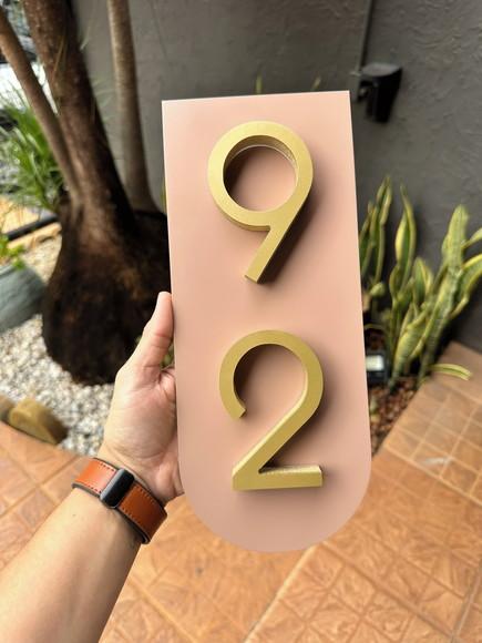 Algarismo Residencial Acrílico com Pvc - 2 Dígitos 12,5x30cm