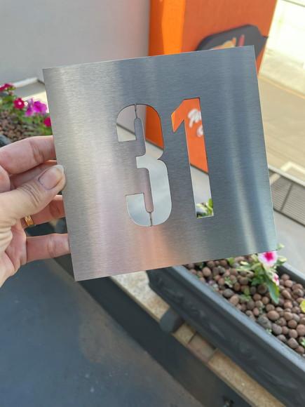 Algarismo Residencial Inox - 2 Dígitos 15x15